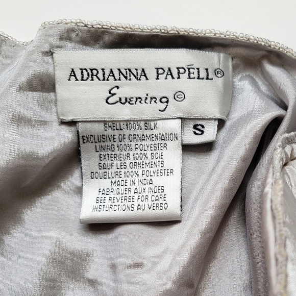 Adrianna Papell Evening Embroidered Beaded Silk Jacket Size Small Gray Black - Picture 6 of 8